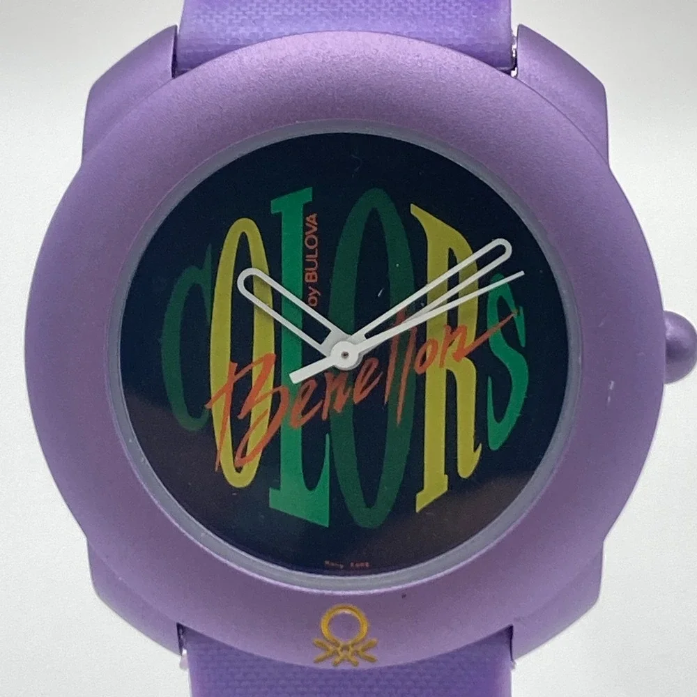United Colors of Benetton by Bulova Women's Watch Purple 34mm New Battery 8.25
